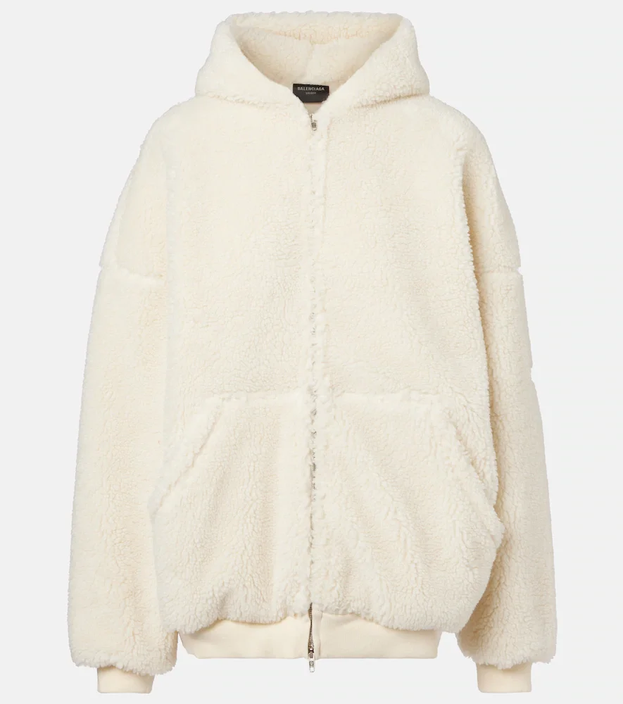 Outerwear faux-shearling hoodie
