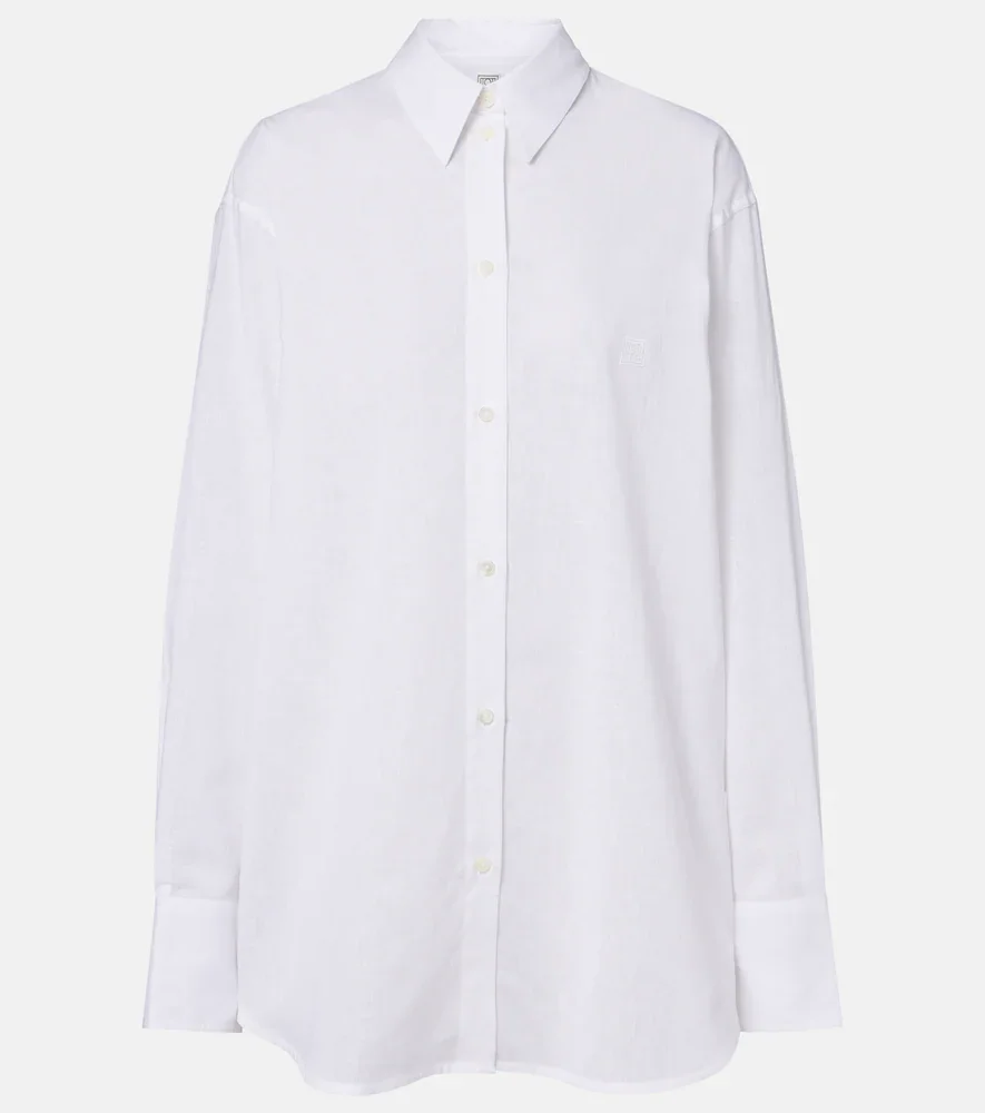 Oversized cotton and linen shirt