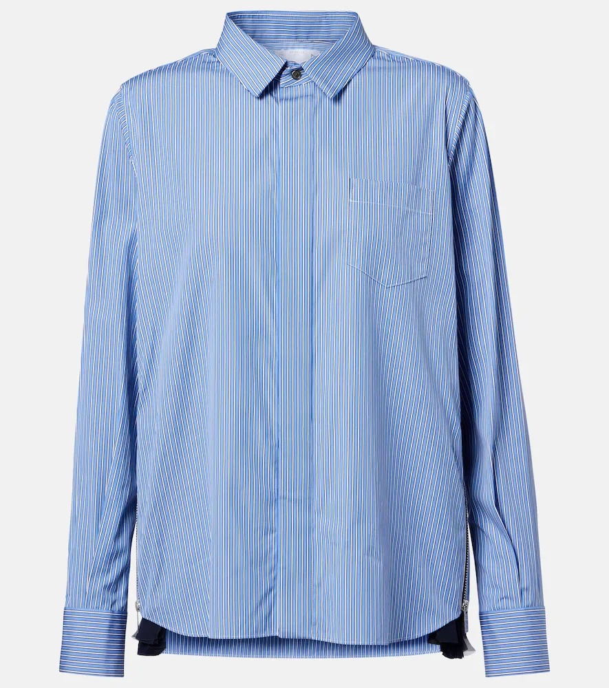 Paneled poplin shirt