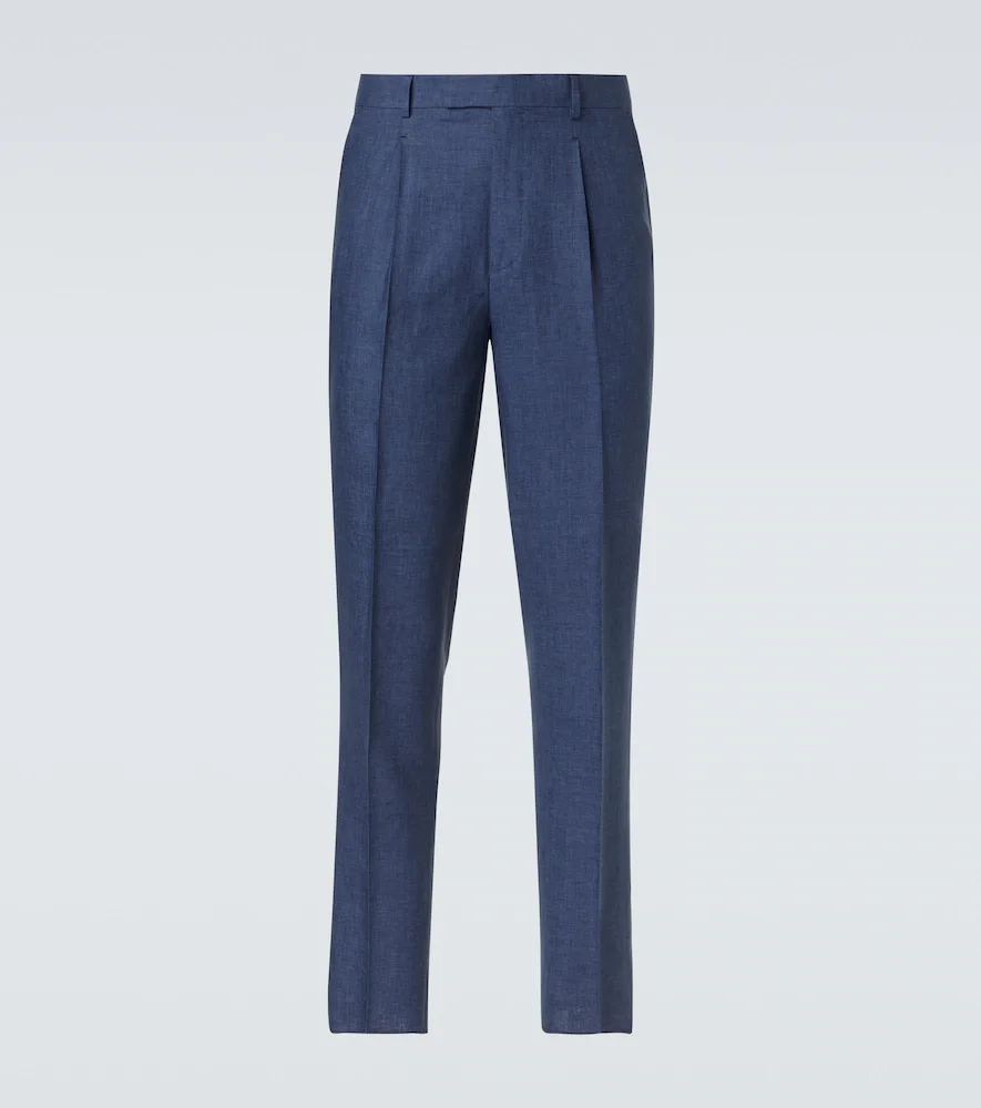 Pantalon ajusté en lin