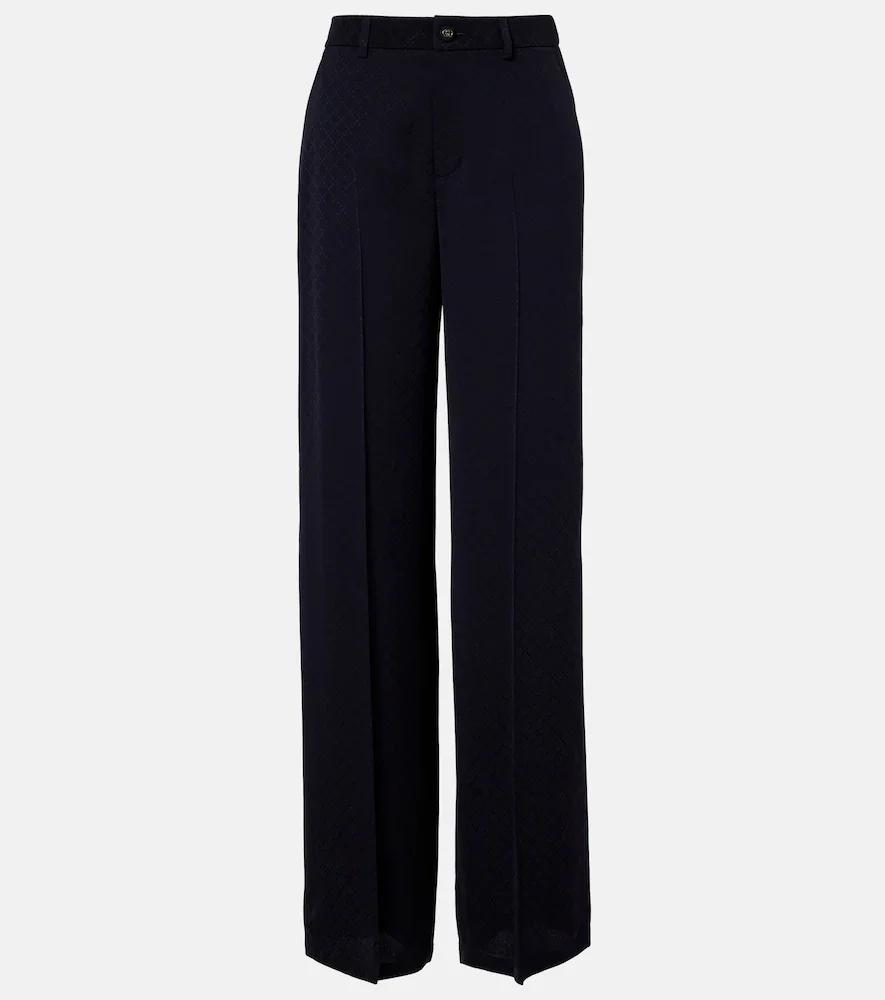 Pantalon ample à taille mi-haute GG