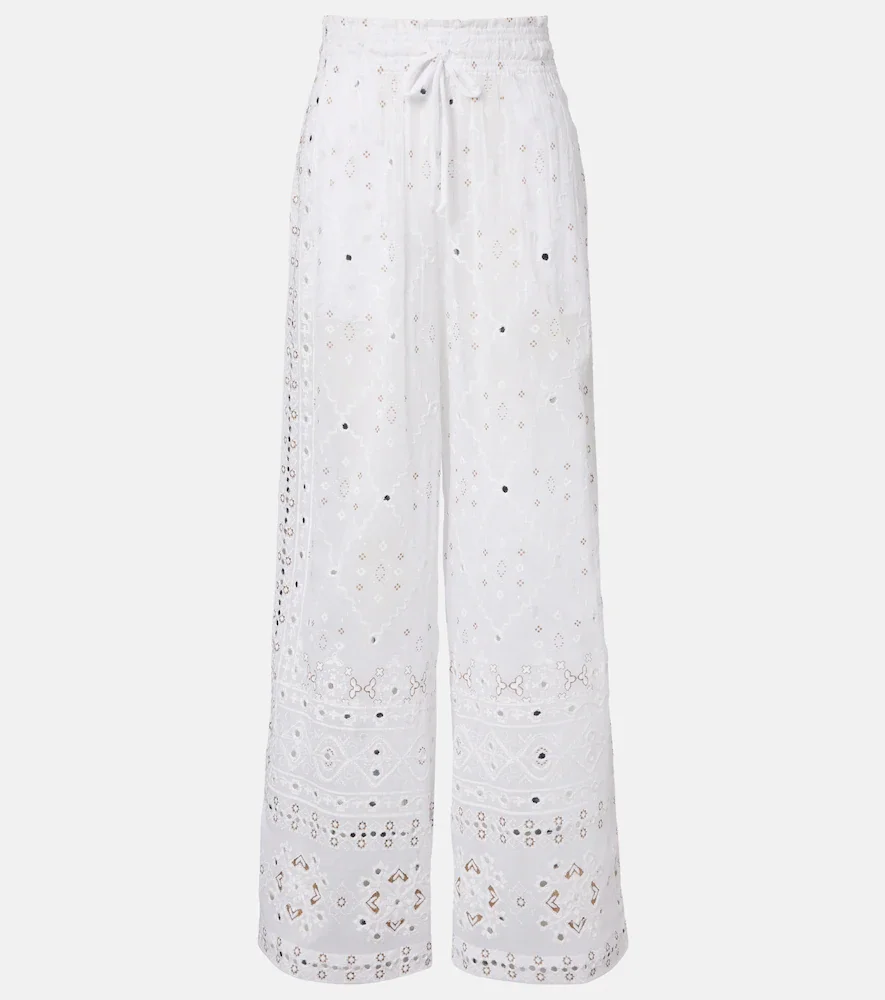 Pantalon ample en coton à ornements