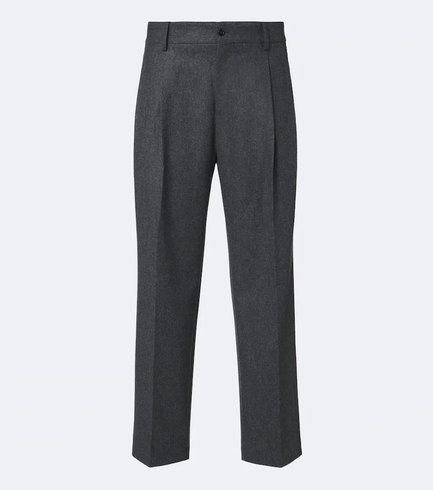 Pantalon ample en flanelle de laine