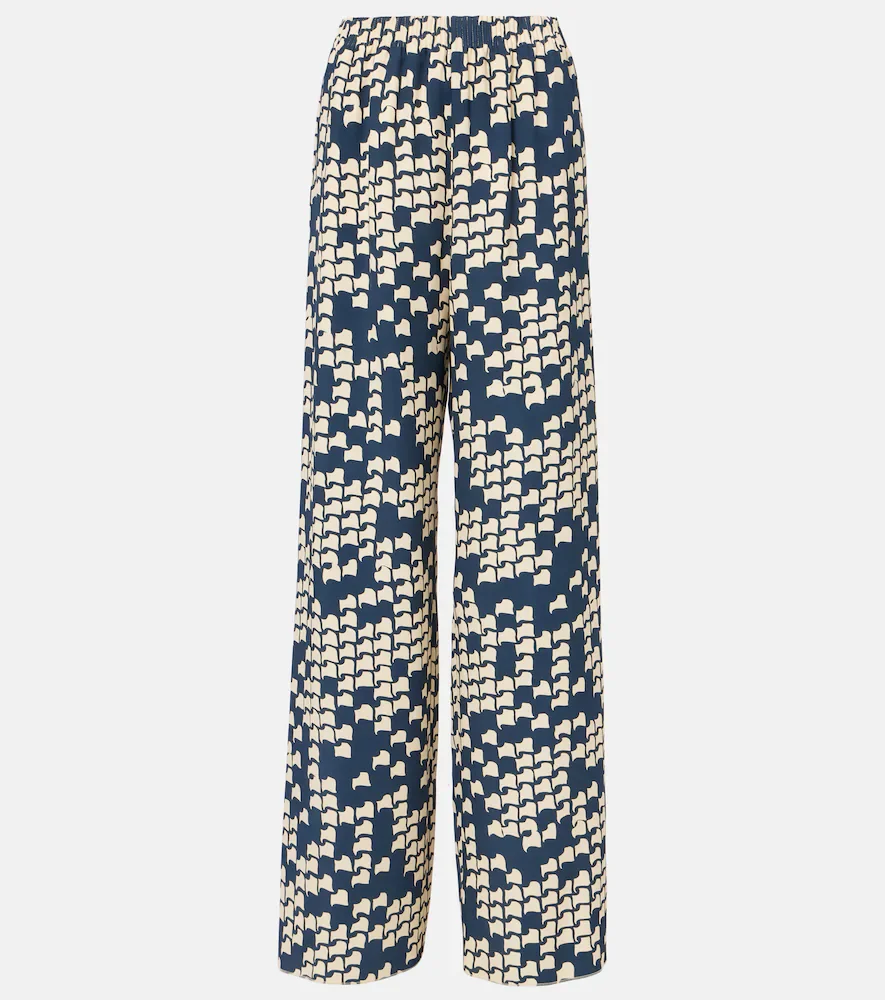 Pantalon ample imprimé en Cady Couture