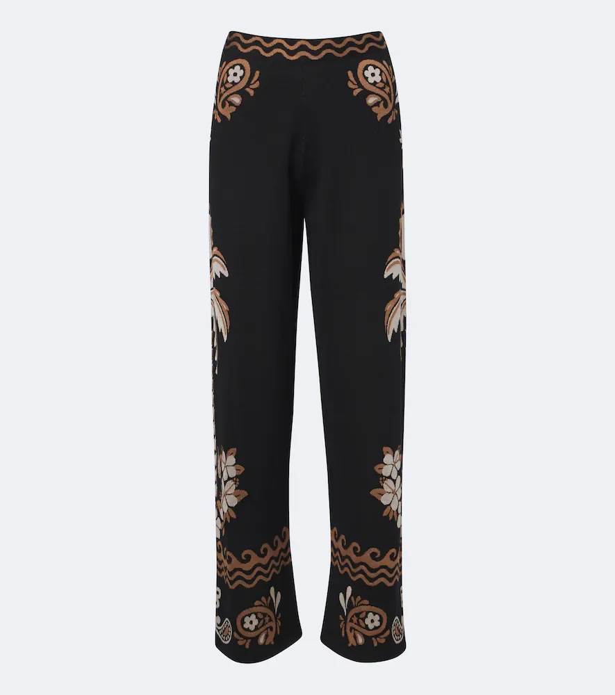 Pantalon ample Island Roots en laine et soie mélangées