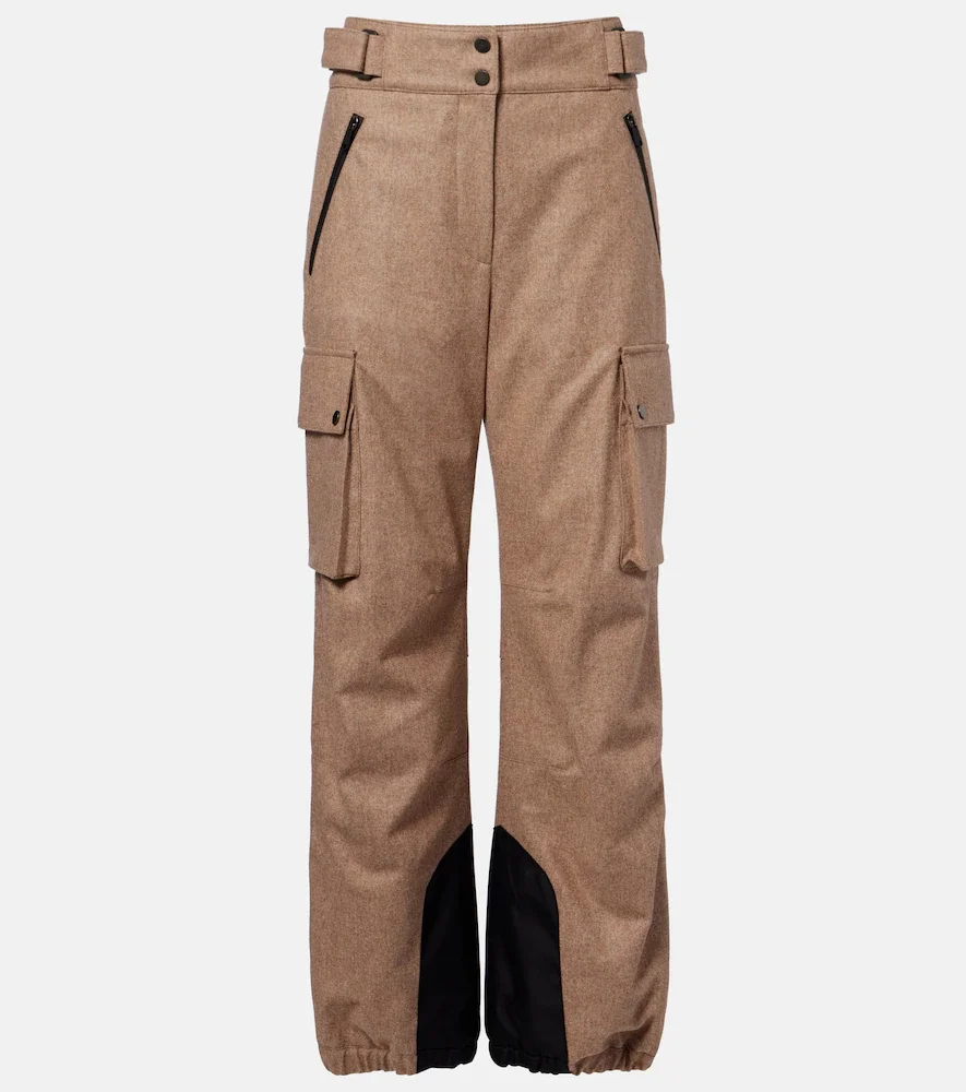 Pantalon cargo en flanelle de laine vierge