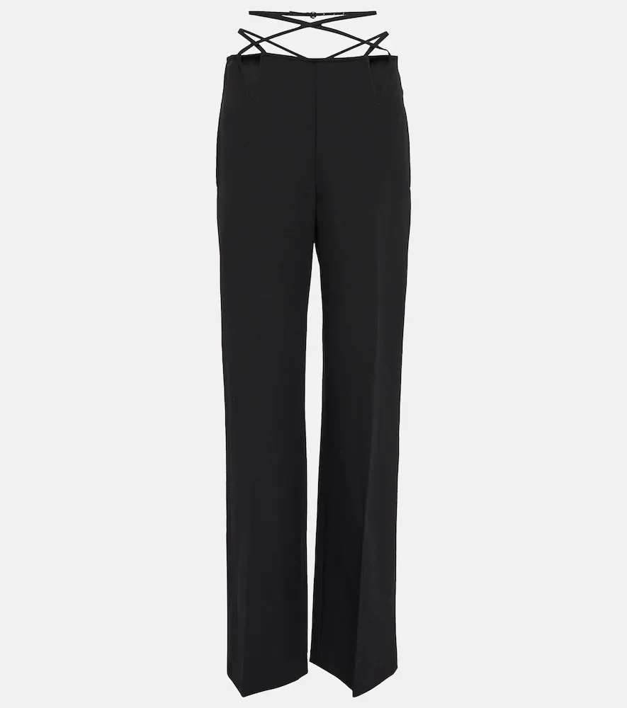 Pantalon droit en laine mélangée