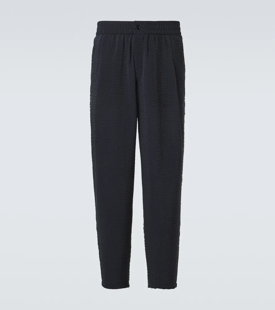 Pantalon droit en seersucker