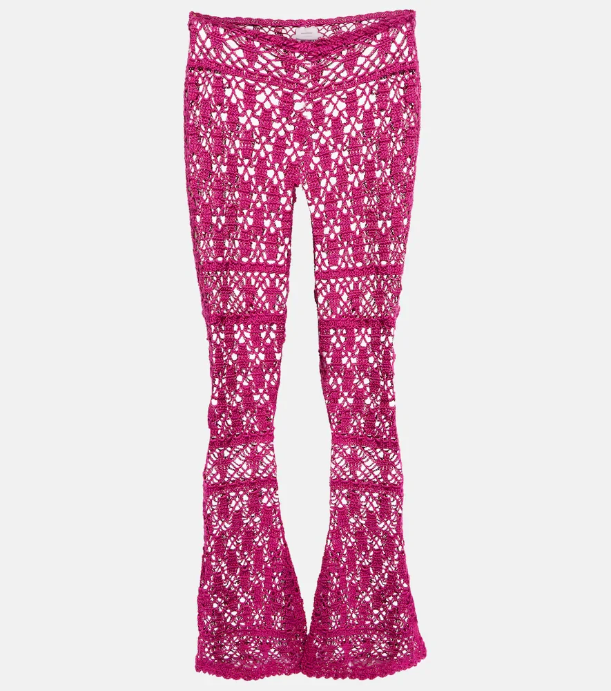 Pantalon évasé Bianca en crochet de coton