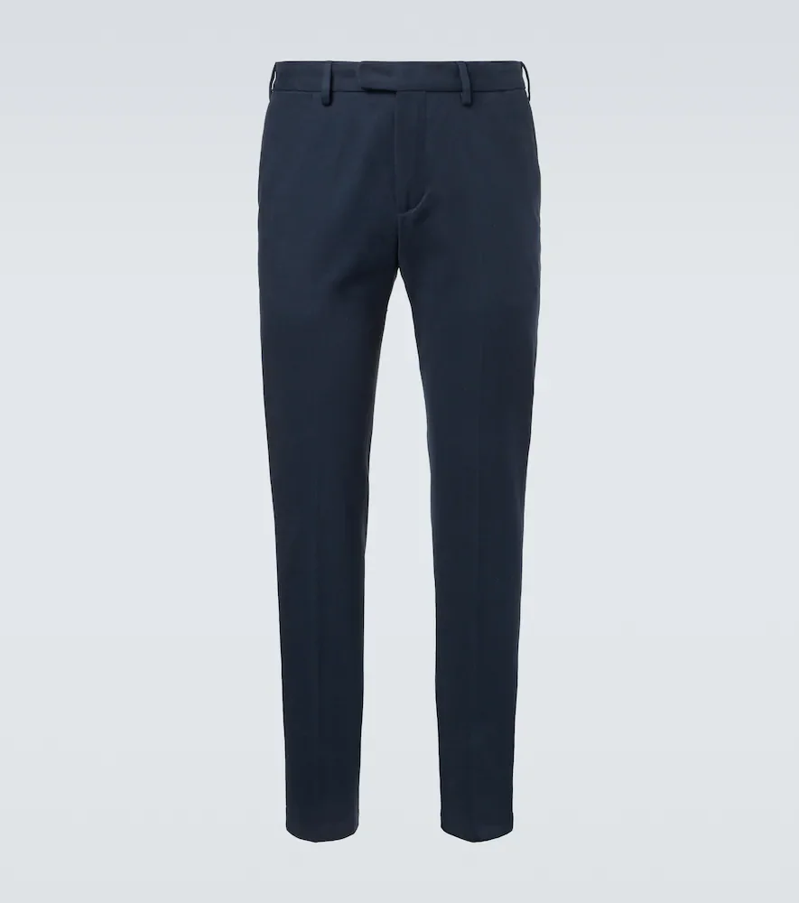Pantalon slim en sergé de coton