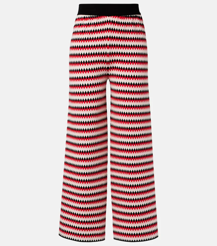 Pantalones anchos Checkers de punto