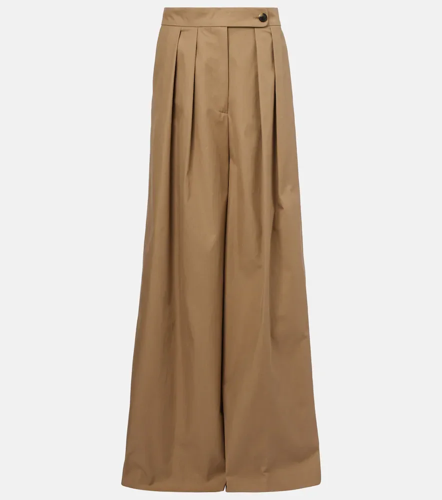 Pantalones anchos de sarga de tiro bajo