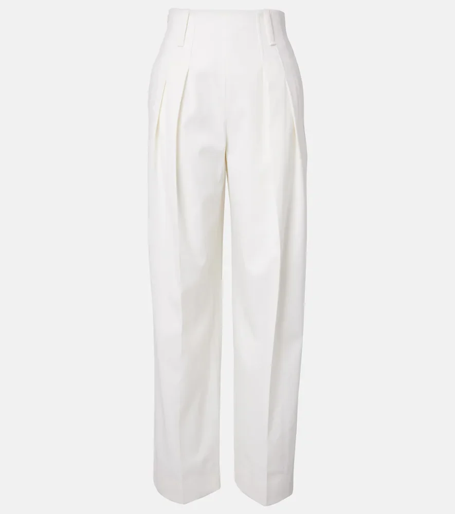 Pantalones anchos en mezcla de lana
