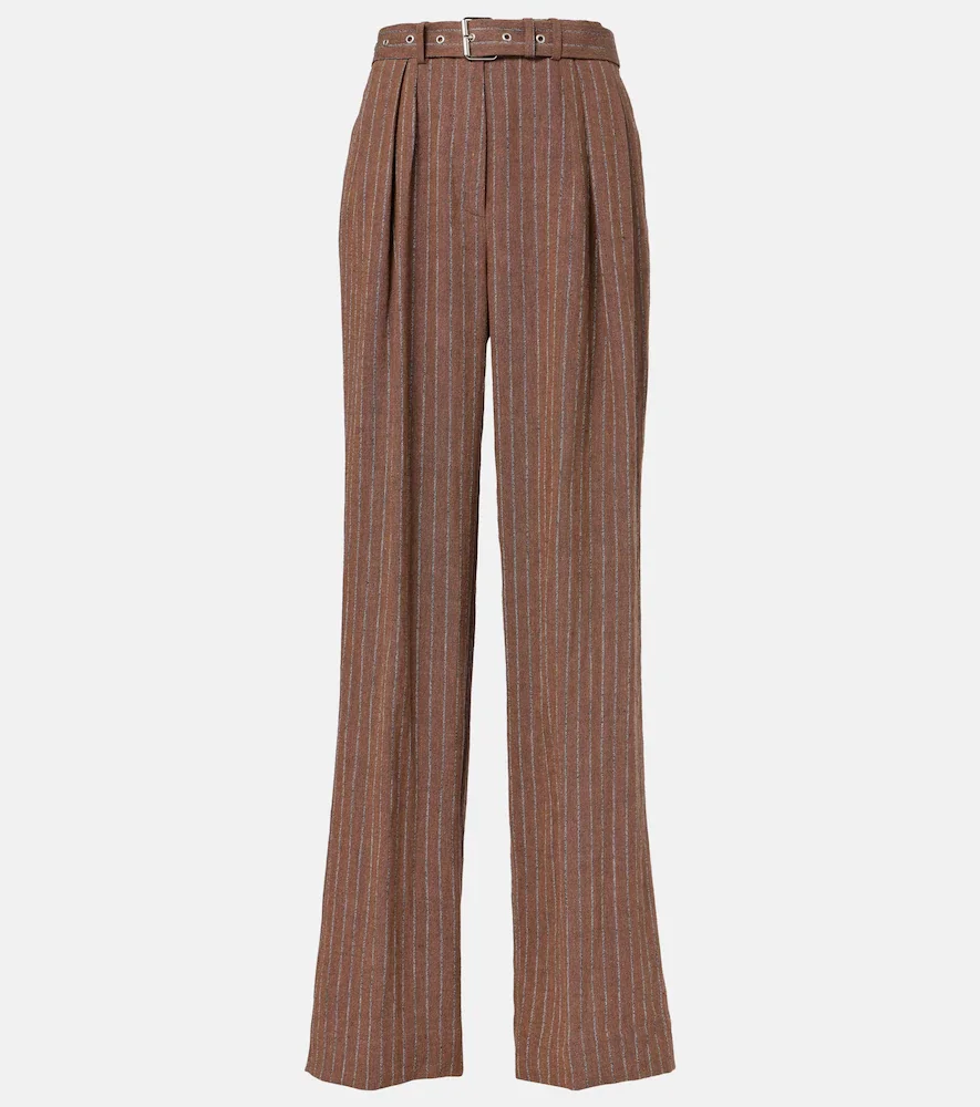 Pantalones anchos en mezcla de lino