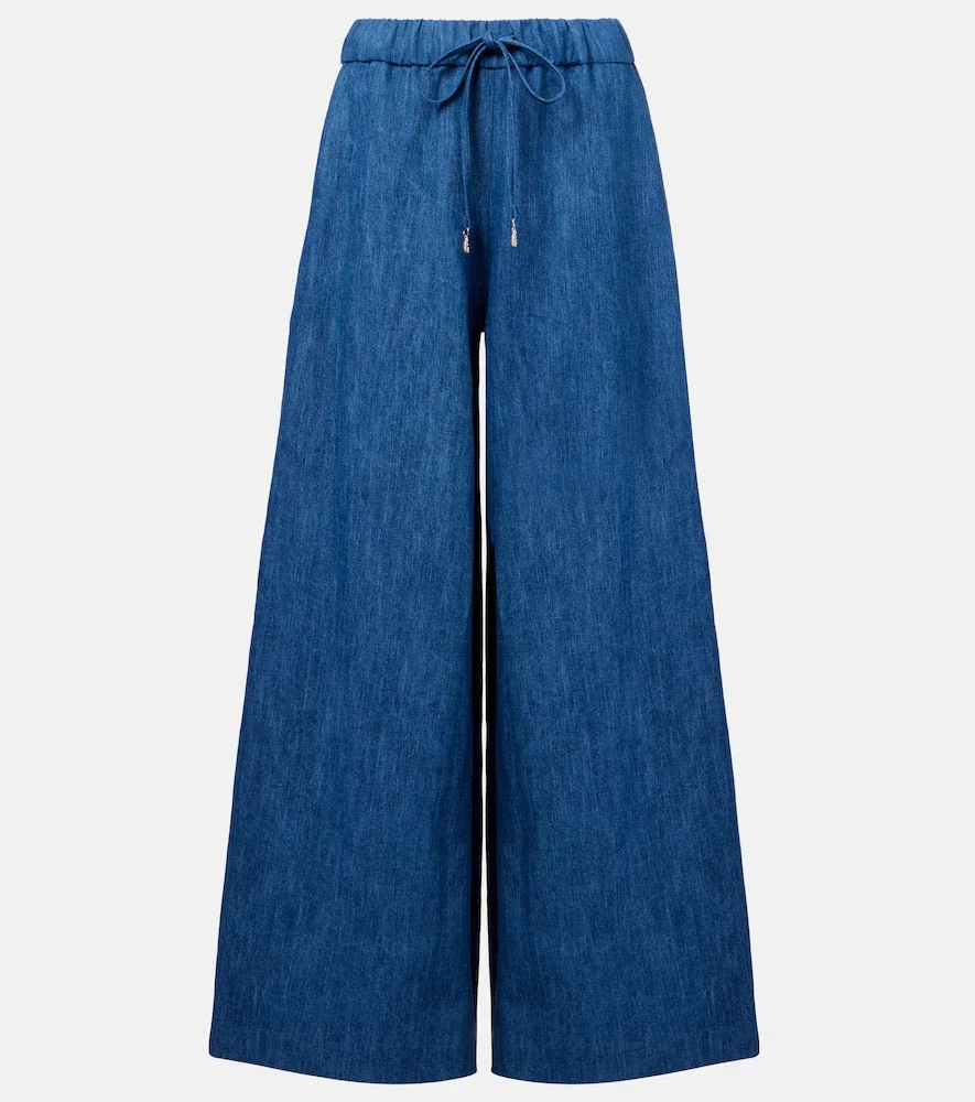 Pantalones anchos Gelos de algodón y lino