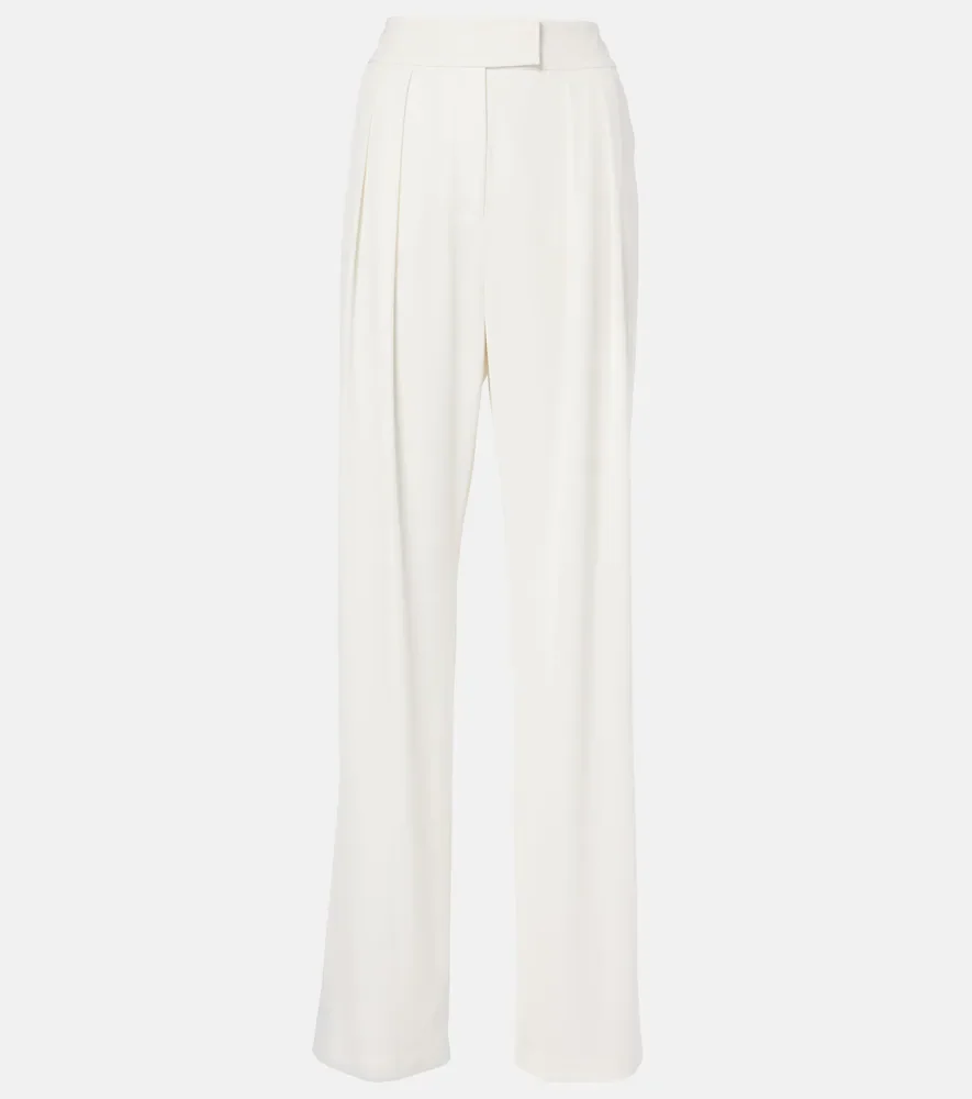 Pantalones anchos plisados de crepé