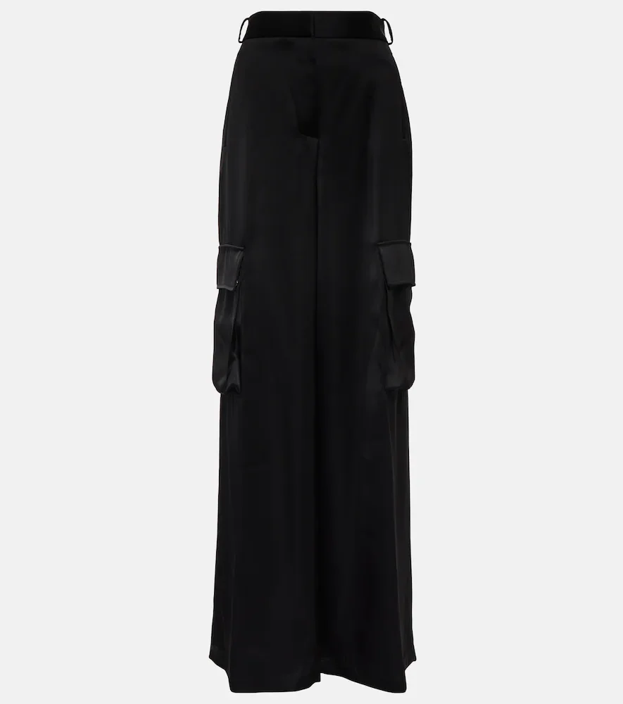 Pantalones cargo de satén anchos