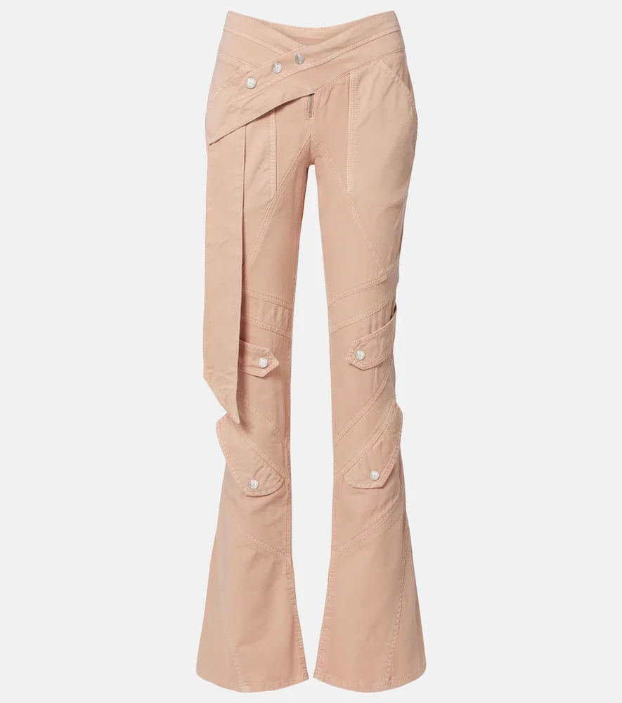 Pantalones flared de lona de algodón