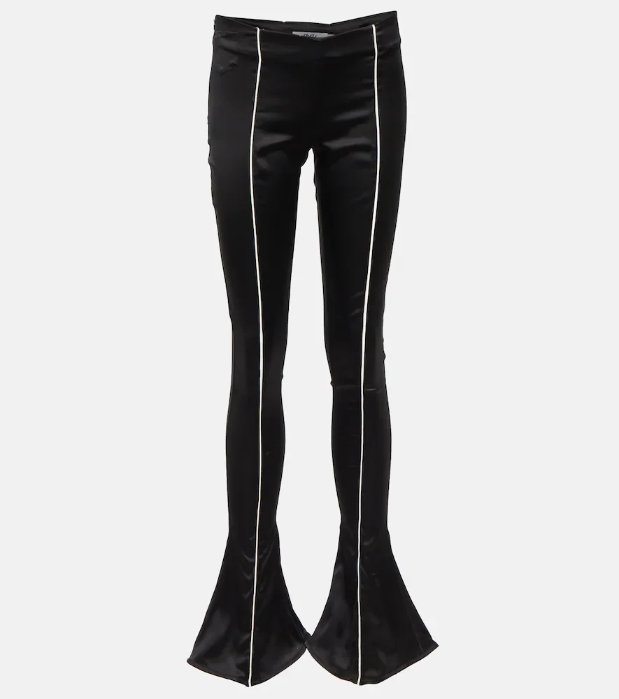 Pantalones flared en satén de seda