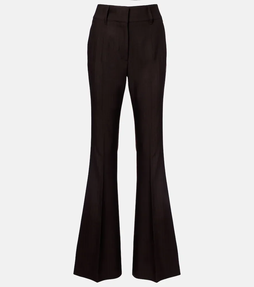 Pantalones flared Rhein de lana de tiro alto