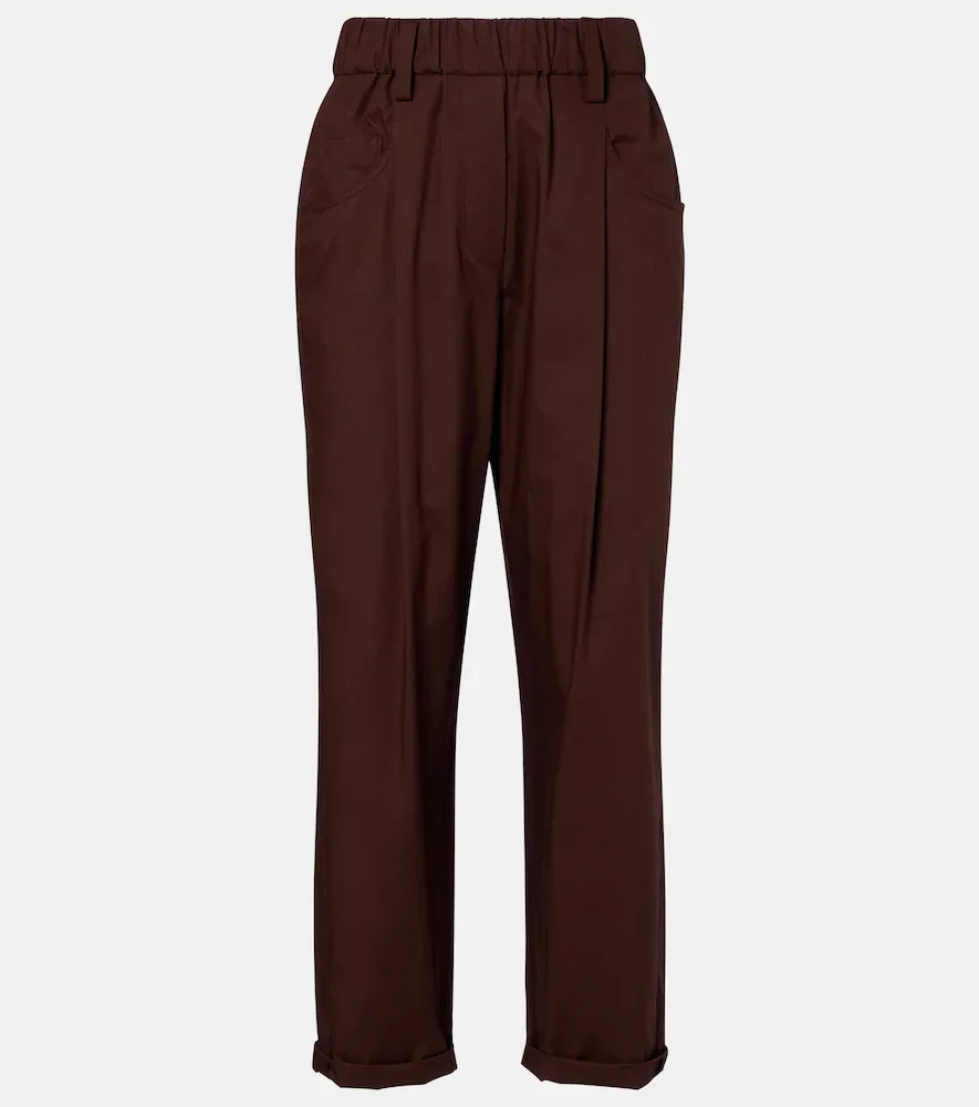 Pantalones rectos de algodón con cuentas Monili