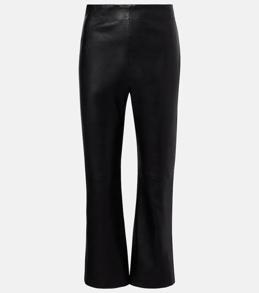 Pantalones slim cropped de piel
