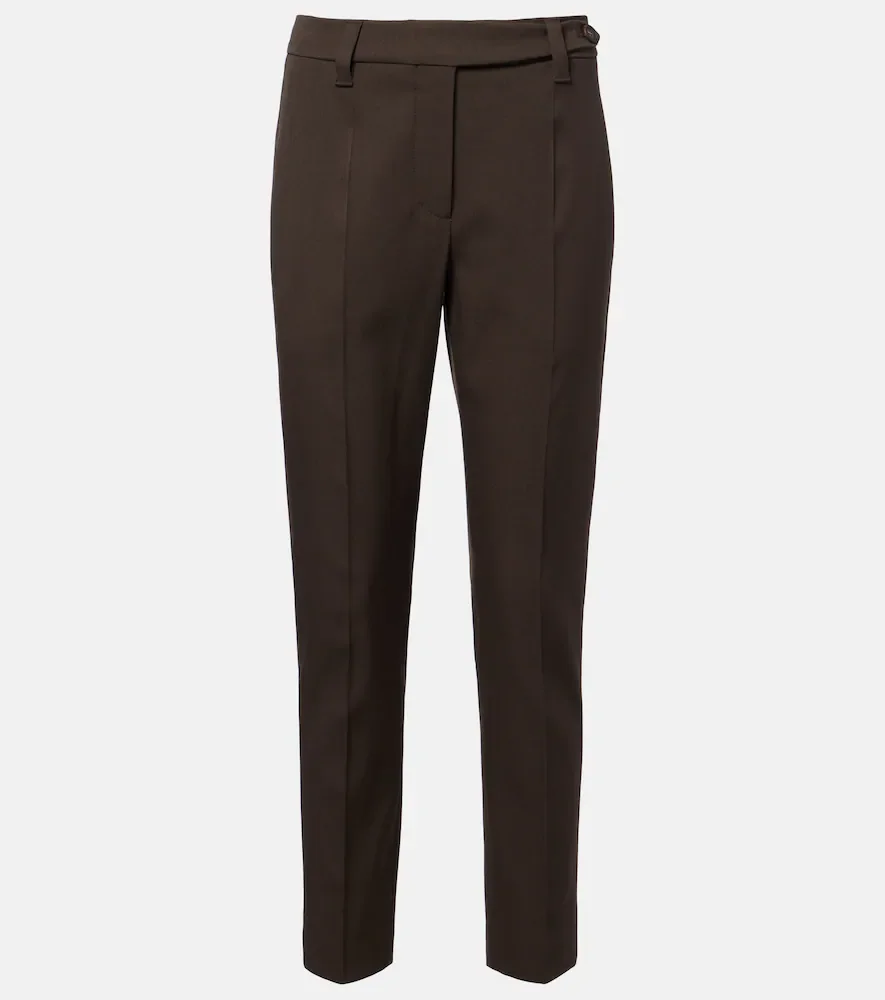 Pantalones slim de lana con cuentas Monili