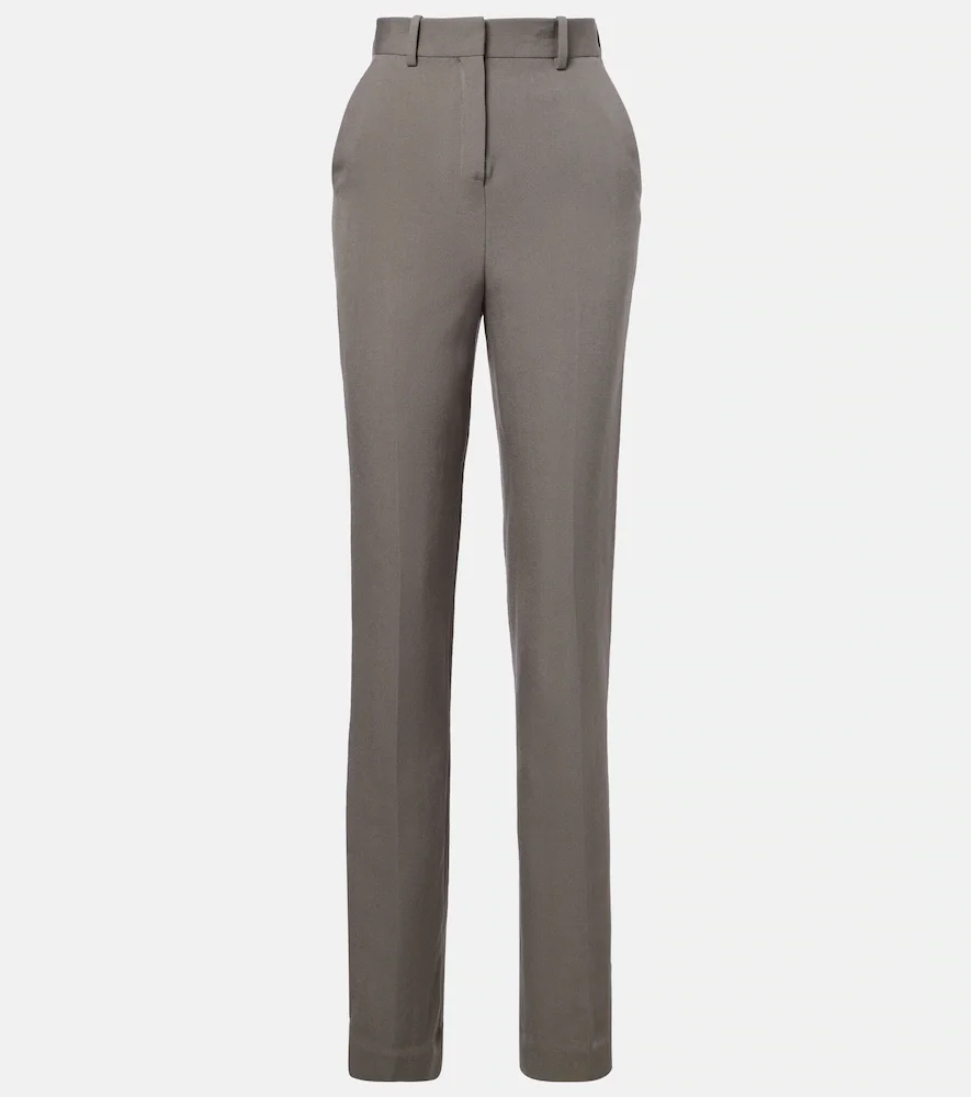 Pantalones slim Lucia de lana de tiro alto