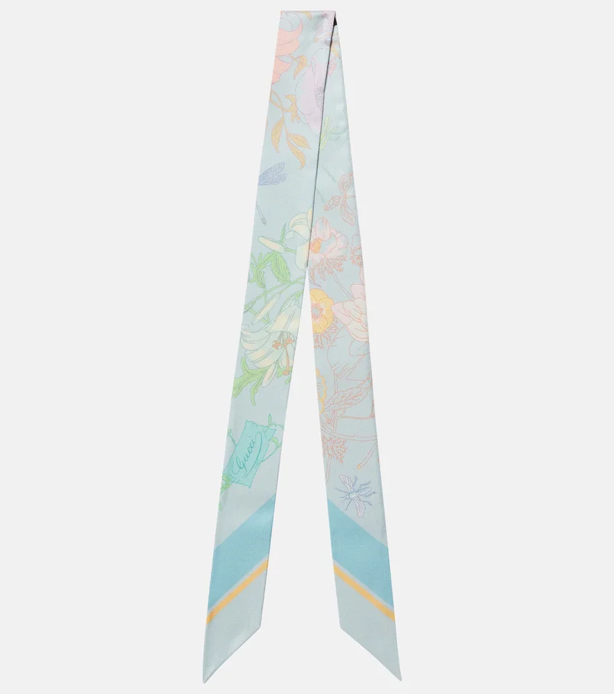 Pañuelo Gucci Flora de sarga de seda