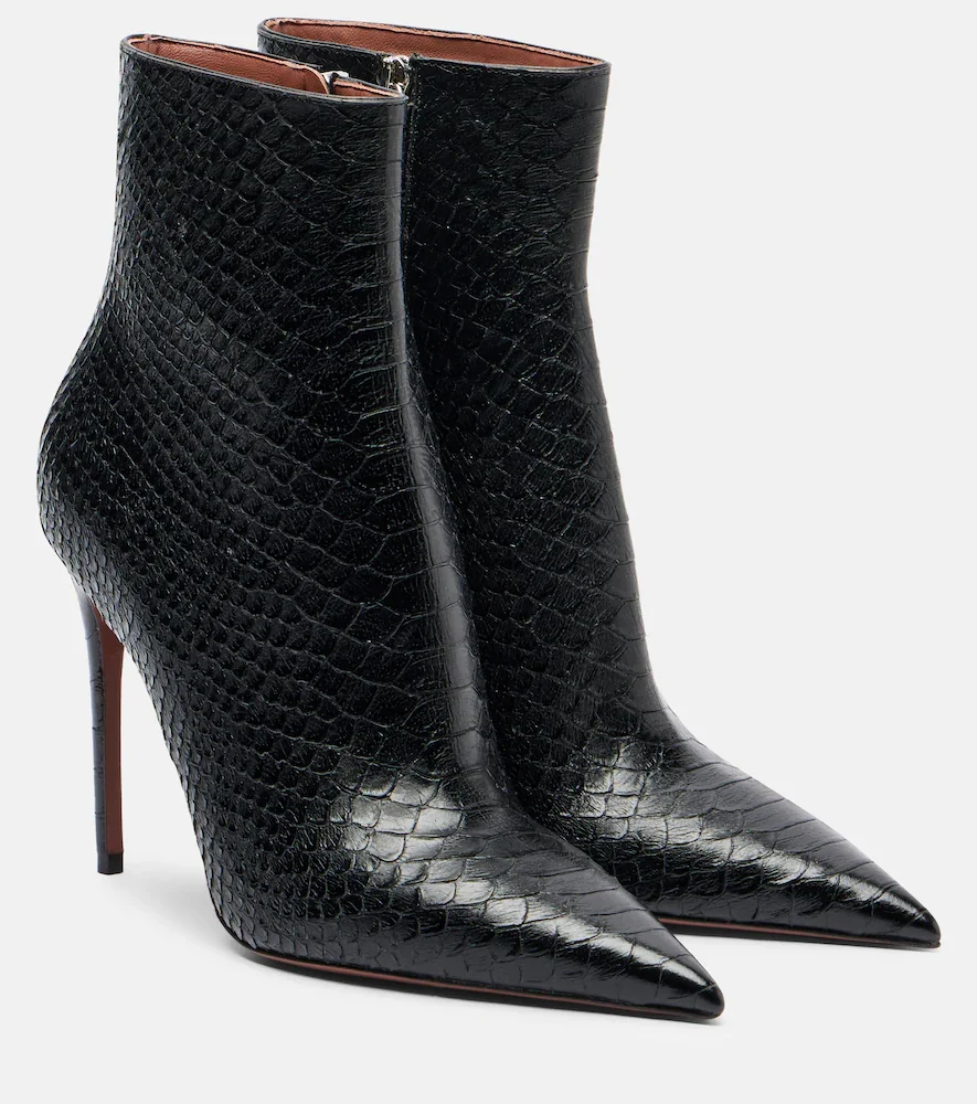 Paris Texas Vera 105 snake-effect leather ankle boots