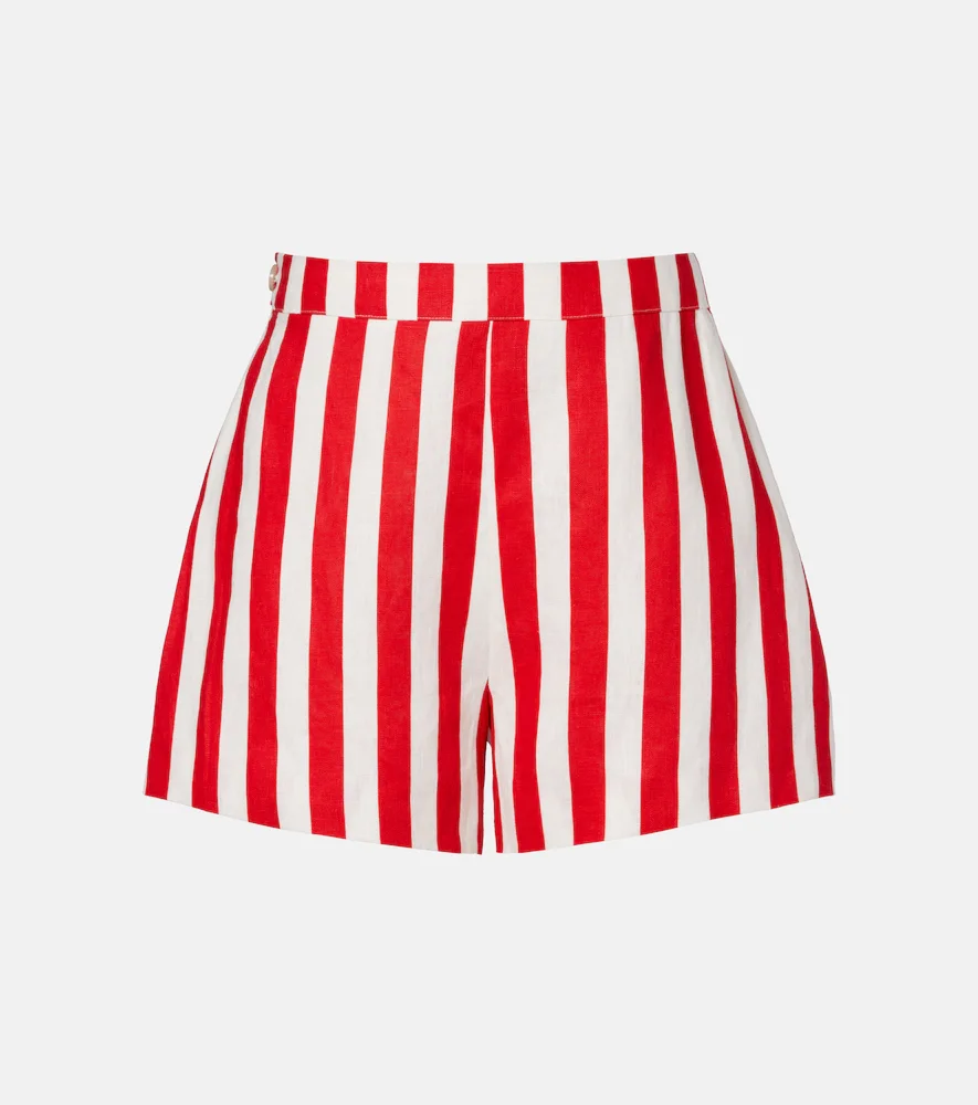 Perri striped linen shorts