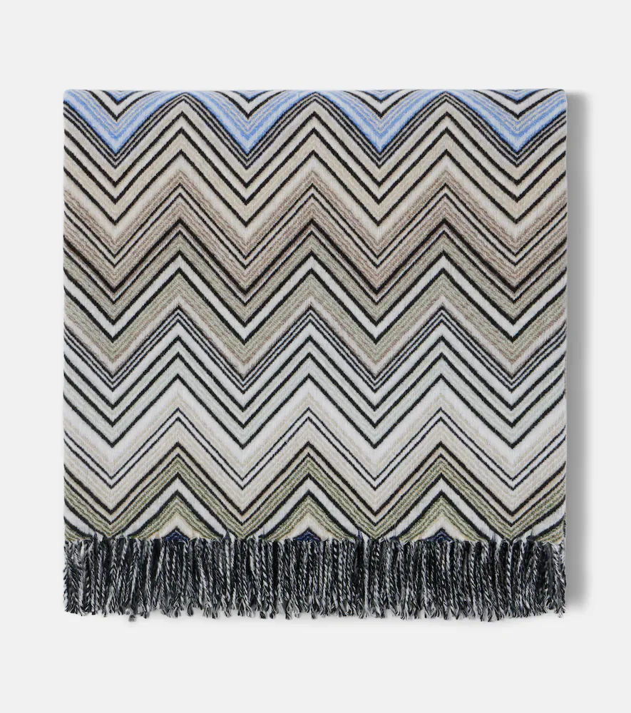 Perseo Zigzag wool and cashmere throw