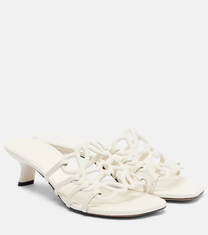 Petal Anagram leather mules