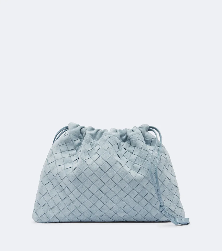 Pochette Dustbag Small en daim Intrecciato