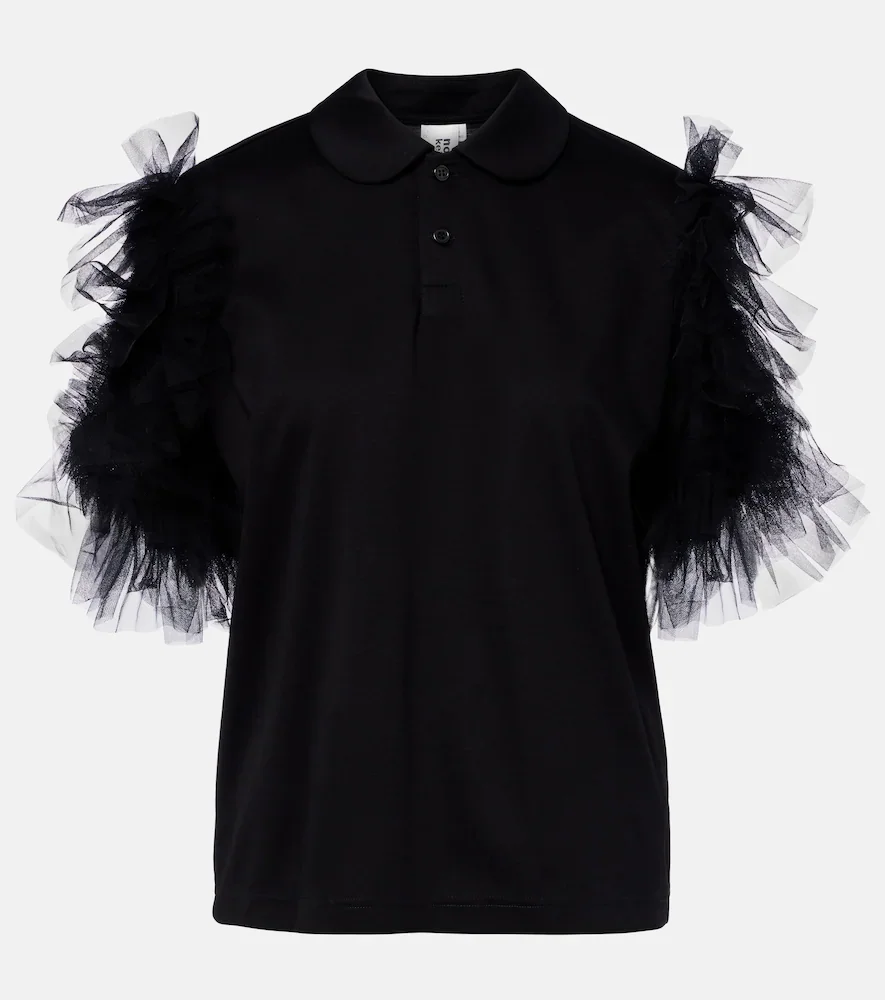 Polo de algodón con tul