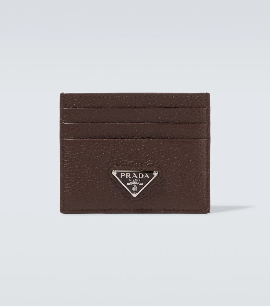 Porte-cartes en cuir à logo