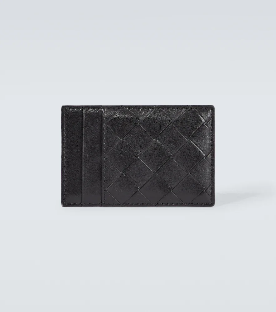 Porte-cartes en cuir Intrecciato