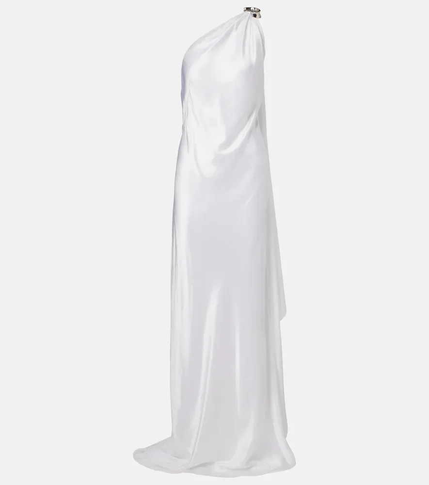 Posie one-shoulder satin gown
