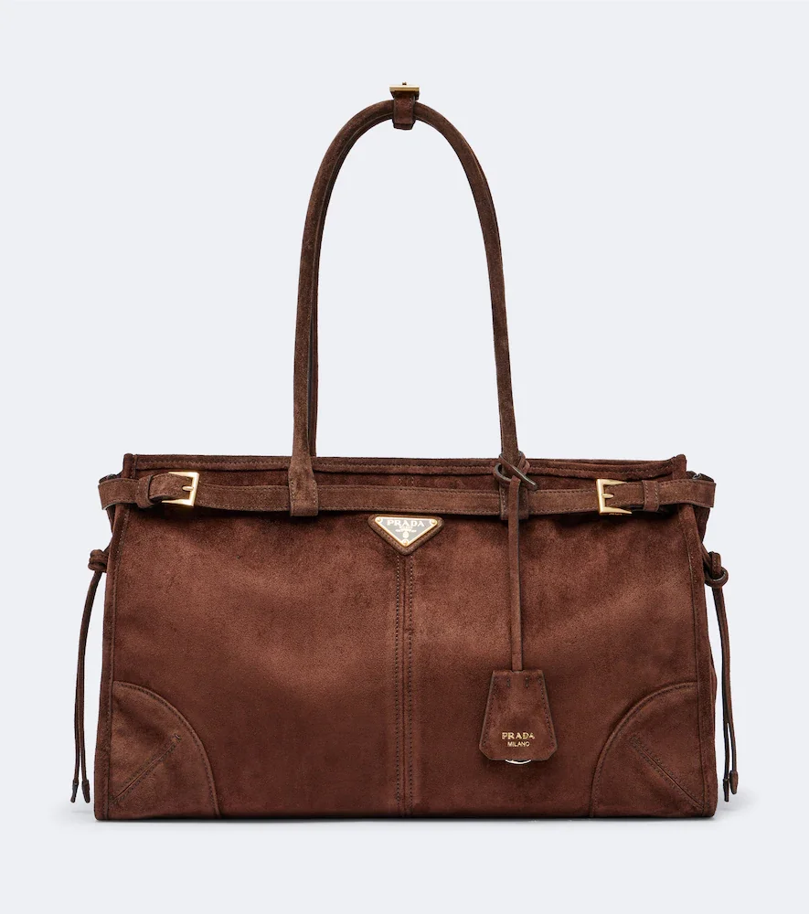 Prada Bonnie Large suede tote bag