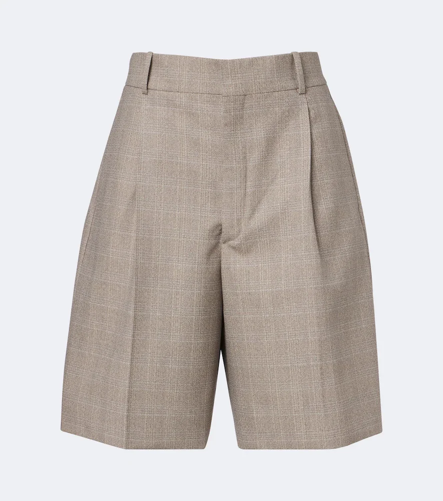 Prince of Wales check wool Bermuda shorts
