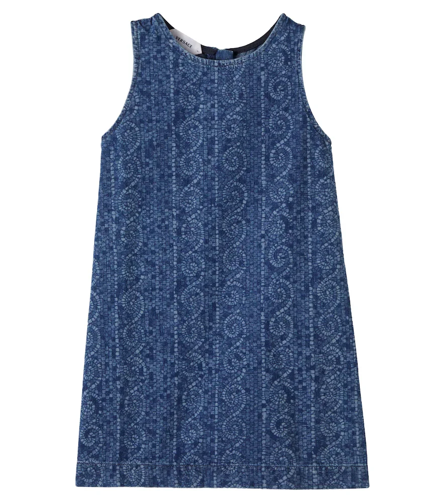 Printed denim dress