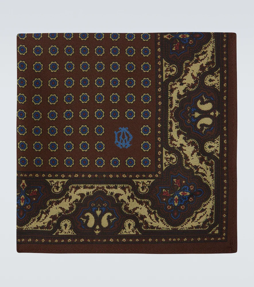 Printed silk pocket square