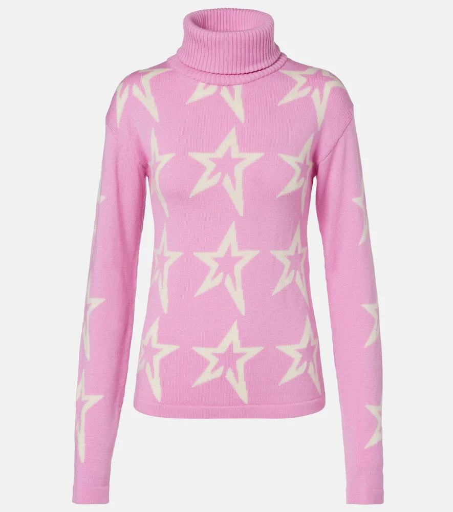 Pull à col roulé Star Dust intarsia en laine