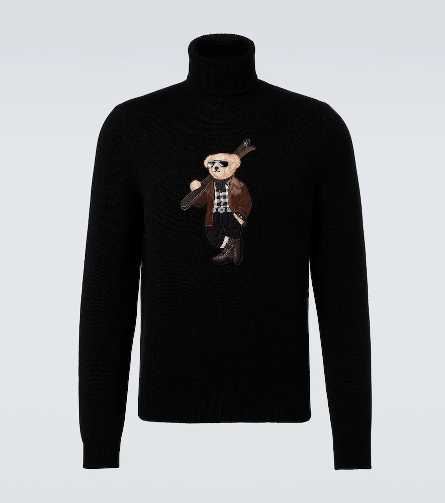 Pull brodé en cachemire