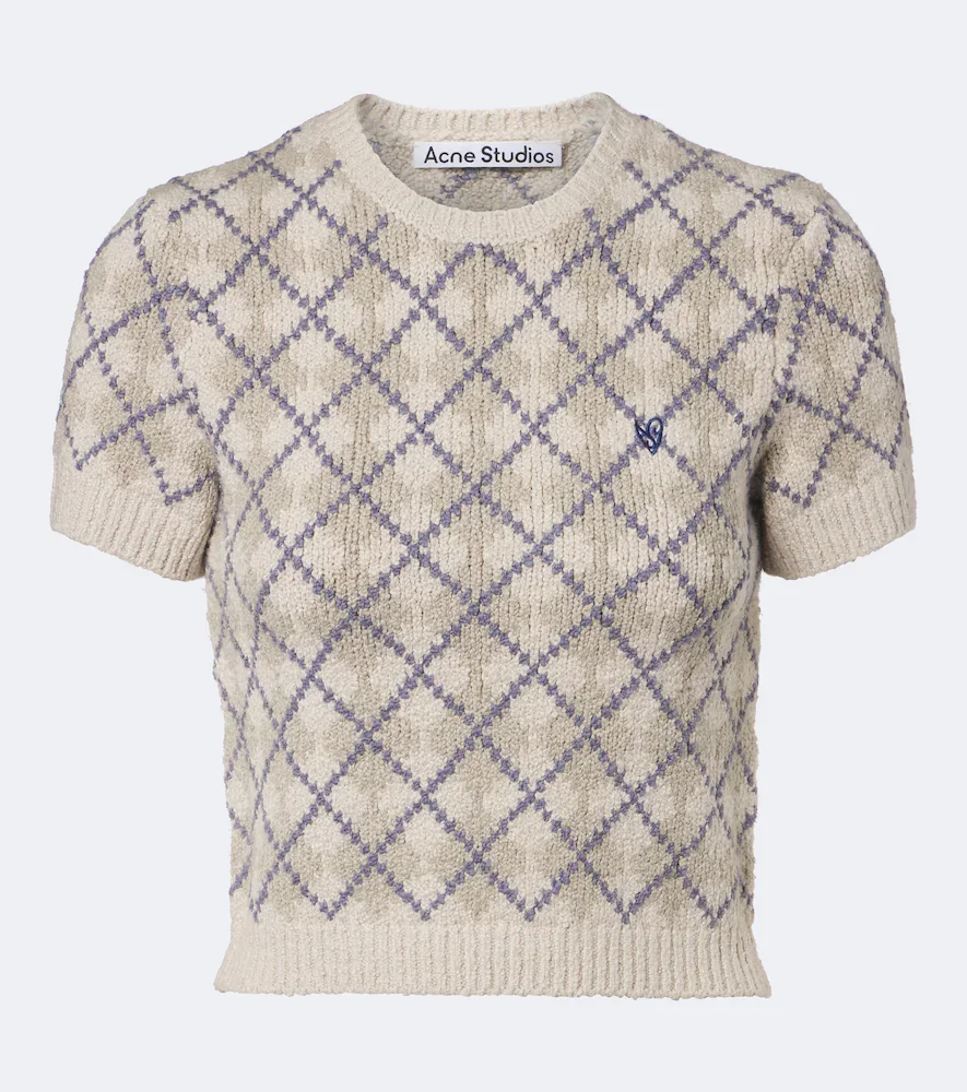 Pull en coton mélangé à motif argyle