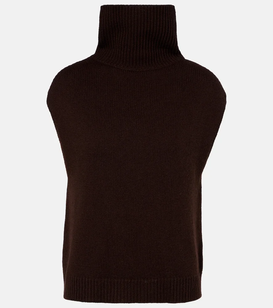 Pull sans manches en laine et cachemire
