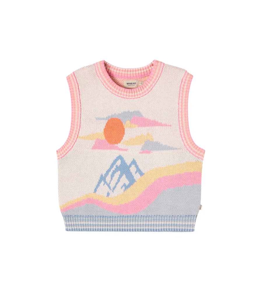 Pull sans manches Maria en jacquard de coton