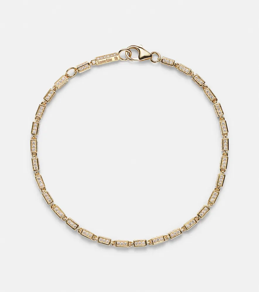 Pulsera Block-Chain Mini de oro de 18 ct con diamantes