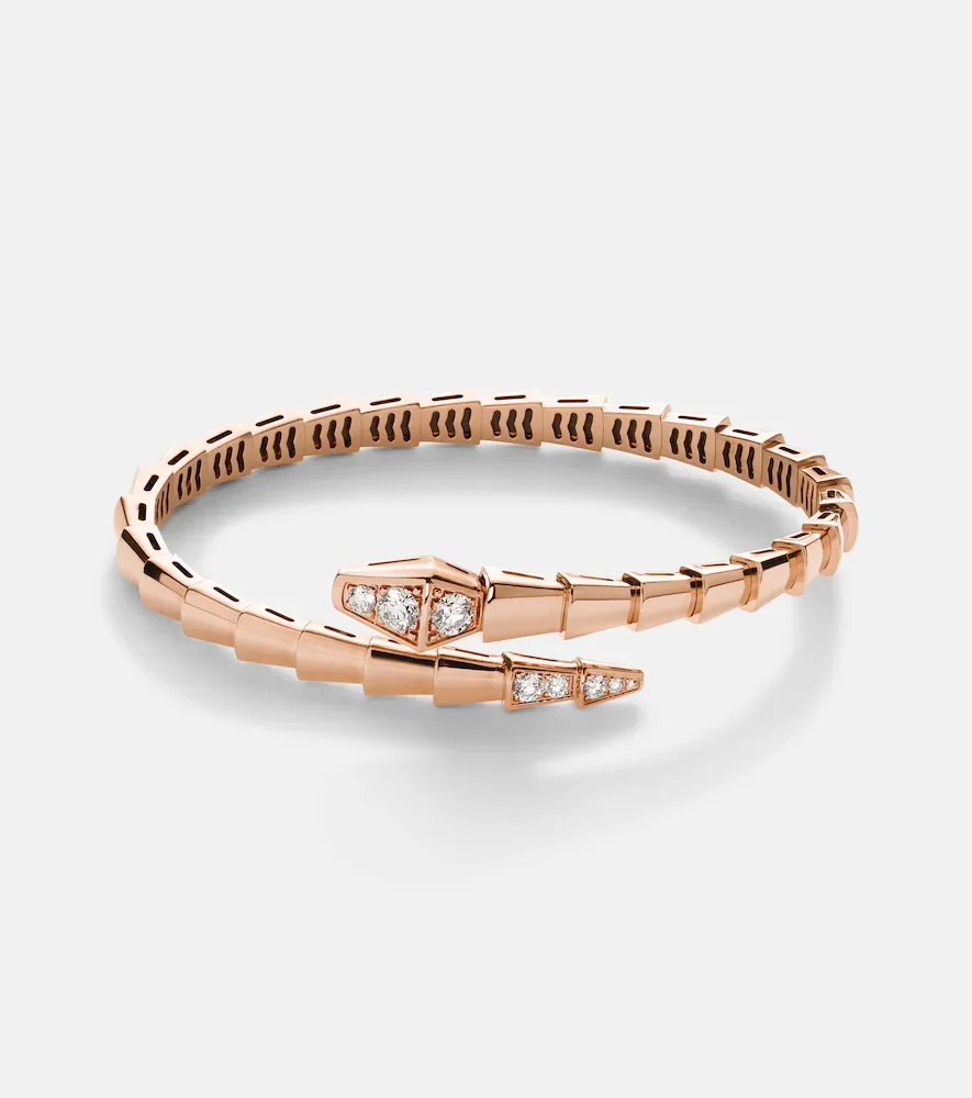 Pulsera Serpenti Viper de oro rosa de 18 ct con diamantes