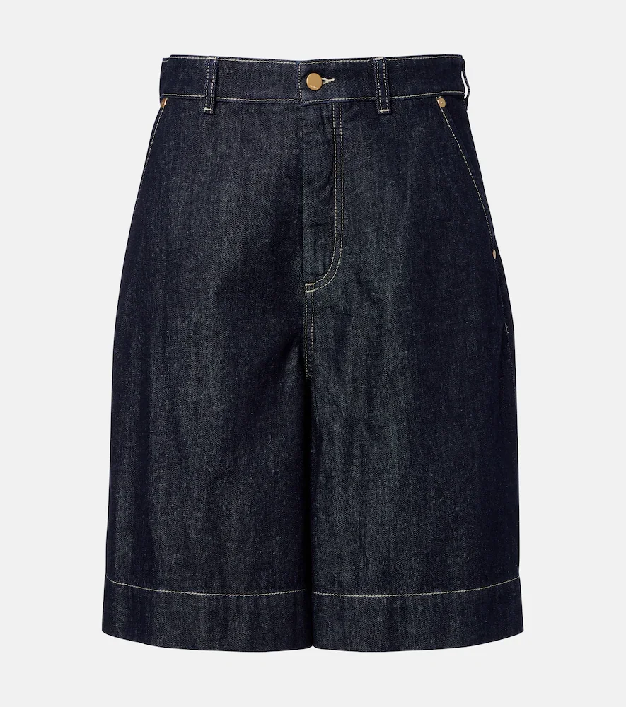 Quadro denim Bermuda shorts